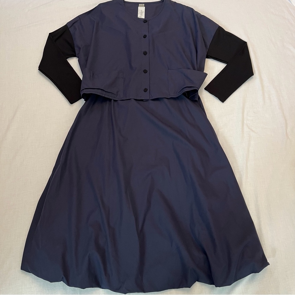Lilith France Navy Blue 2 Piece Couture Set Top and Skirt M - Picture 13 of 16